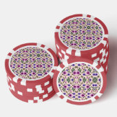 Ronde pokerchip met een bloempatroon (Opstapeling)