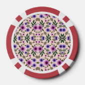 Ronde pokerchip met een bloempatroon (Achterkant)