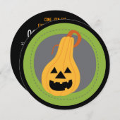 Ronde pompoen Halloween uitnodigingen (Voorkant / Achterkant)