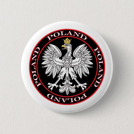 Ronde Poolse adelaar Button 5,7 Cm (Voorkant)