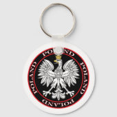 Ronde Poolse adelaar Sleutelhanger (Voorkant)