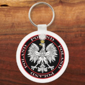 Ronde Poolse adelaar Sleutelhanger (Voorkant)