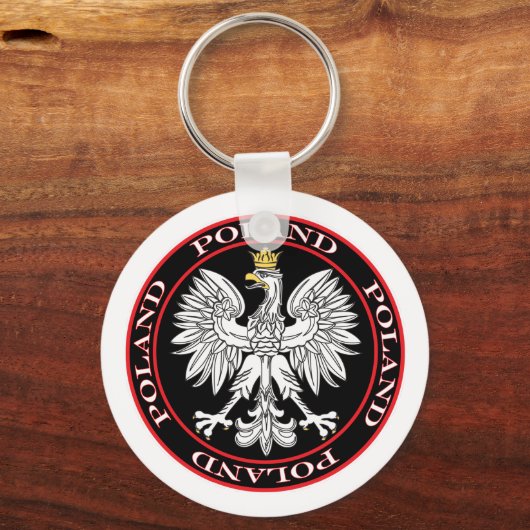 Ronde Poolse adelaar Sleutelhanger (Voorkant)