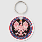 Ronde Poolse Amerikaanse adelaar Sleutelhanger (Voorkant)