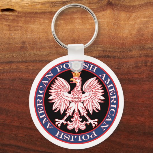 Ronde Poolse Amerikaanse adelaar Sleutelhanger (Voorkant)