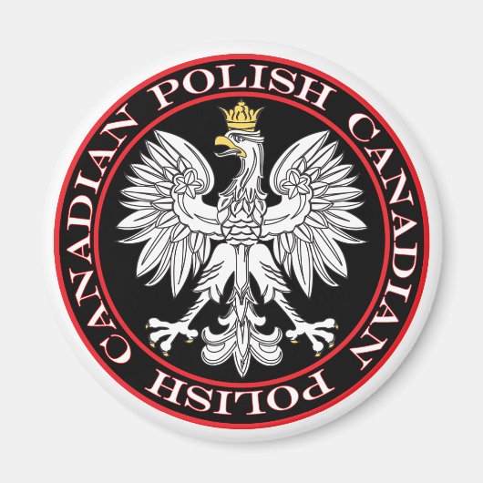 Ronde Poolse Canadese adelaar Magneet (Voorkant)
