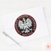 Ronde Poolse Canadese adelaar Ronde Sticker (Envelop)