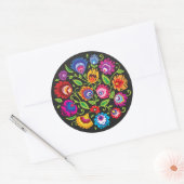 Ronde Poolse folklore compositie Sticker (Envelop)