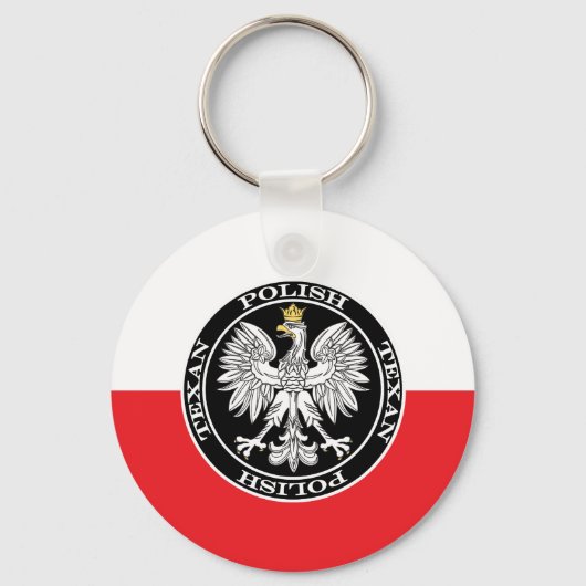 Ronde Poolse Texan Eagle Sleutelhanger (Voorkant)