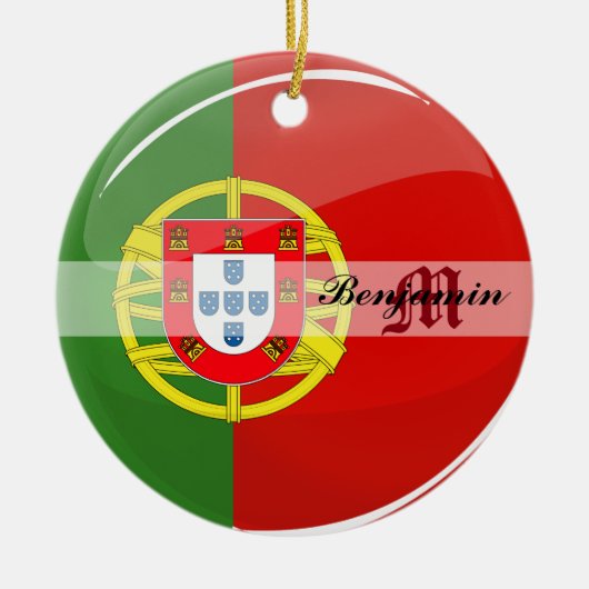 Ronde Portugese vlag Keramisch Ornament (Voorkant)
