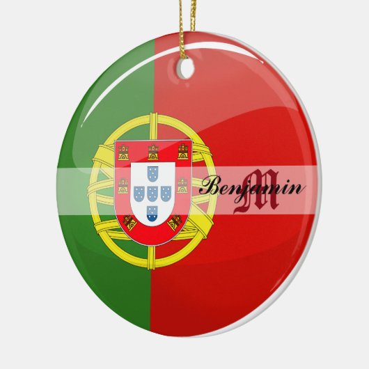 Ronde Portugese vlag Keramisch Ornament (Links)