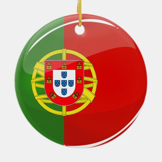 Ronde Portugese vlag Keramisch Ornament (Achterkant)