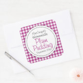 Ronde pruim pudding conserveren of jam potje voeds vierkante sticker (Envelop)