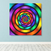 Ronde Psychedelic Colorful Modern Art Triptych Canvas Afdruk (Insitu (Houten vloer))