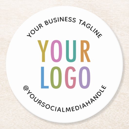 Ronde Pulpboard Papier Onderzetters Custom Logo Br (Voorkant)