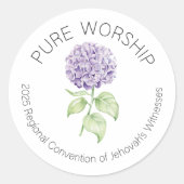 Ronde Pure Aanbidding 2025 Conventie w Hydrangea Ronde Sticker (Voorkant)