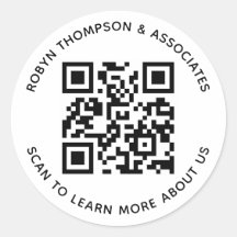 Ronde QR Code Stickers Custom Business Wit