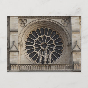 Ronde raam van de westgevel van de Notre Dame Cath Briefkaart