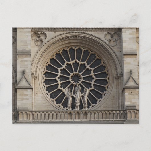 Ronde raam van de westgevel van de Notre Dame Cath Briefkaart (Voorkant)