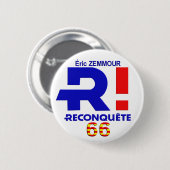 Ronde rand 57 mm, Zemmour President 2022 Button 5,7 Cm (Voorkant /achterkant)