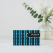 Ronde rand Label - Aztec Pattern - Sky Blue (Staand voorkant)