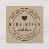 Ronde rand Vet thuis met liefdeshart Vierkante Visitekaartje (Voorkant)