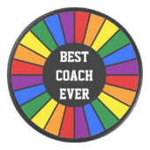 Ronde Rays Lijst RAINBOW + uw achtergrond. en idee Hockey Puck (Voorkant)