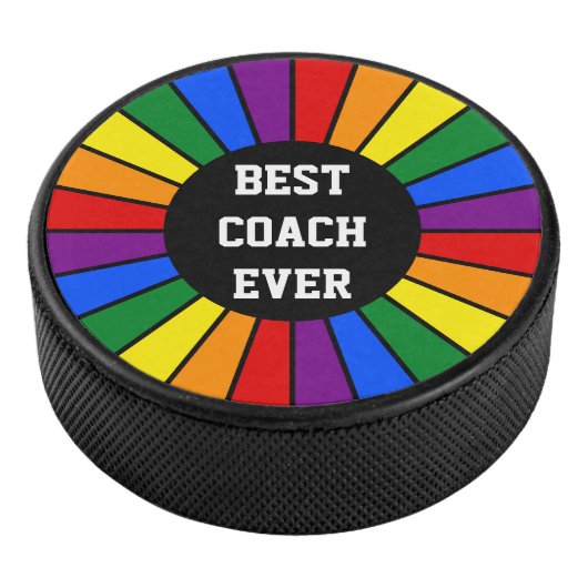 Ronde Rays Lijst RAINBOW + uw achtergrond. en idee Hockey Puck (3/4)