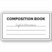 Ronde rechthoek van zwart-wit samenstellend boek sticker (Voorkant)