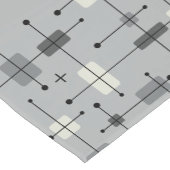 Ronde rechthoeken vierkantjes grijs korte tafelloper (Hoek)