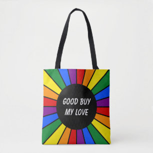 Ronde regenboog met Lijst en uw ruggengraat. en id Tote Bag