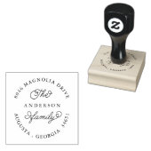 Ronde retour adresstempel voor familie nieuw adres rubberstempel (Gestempeld)