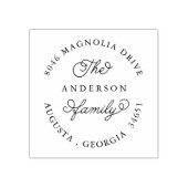 Ronde retour adresstempel voor familie nieuw adres rubberstempel (Afrduk)