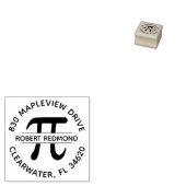 Ronde Retouradres Rubber Stempel Pi Wiskunde (Gestempeld)