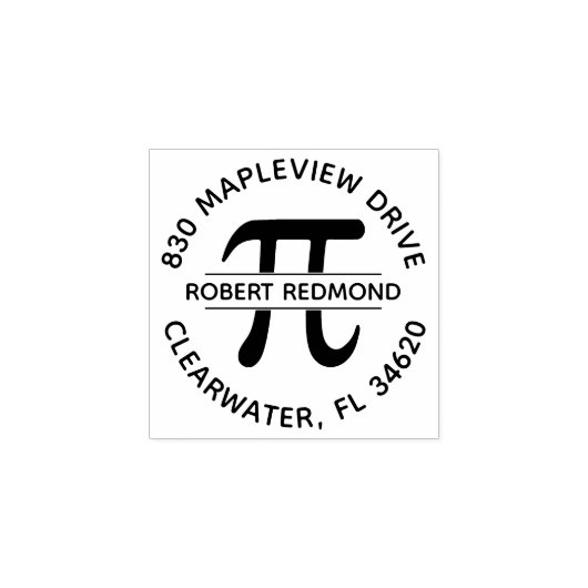 Ronde Retouradres Rubber Stempel Pi Wiskunde (Afrduk)