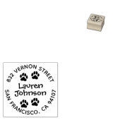 Ronde retouradres Rubberen stempel met pootafdrukk (Gestempeld)