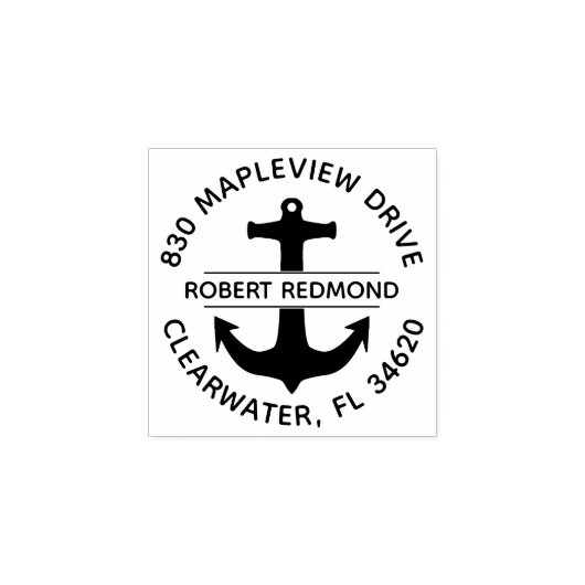 Ronde Retouradres Stempel Anker (Afrduk)