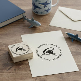 Ronde Retouradres Stempel voor Haaienliefhebbers