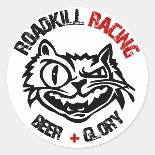 Ronde Roadkill Racing Stickers (Voorkant)