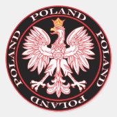 Ronde rode arend ronde sticker (Voorkant)