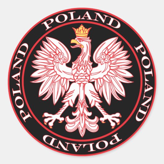 Ronde rode arend ronde sticker (Voorkant)