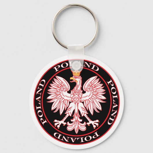 Ronde rode arend sleutelhanger (Voorkant)