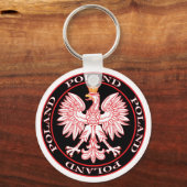 Ronde rode arend sleutelhanger (Voorkant)