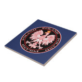 Ronde rode arend tegeltje (Zijkant)