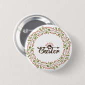 Ronde rode en groene zwavel met Bunny Ronde Button 5,7 Cm (Voorkant /achterkant)