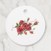 *~* Ronde rode roos bloembloem dank u bruiloft Bedankjes Labels (Achterkant)