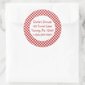 Ronde rode Stickers Gingham (Tas)