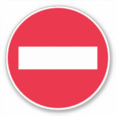 Ronde rode stop vinylsticker sticker (Voorkant)