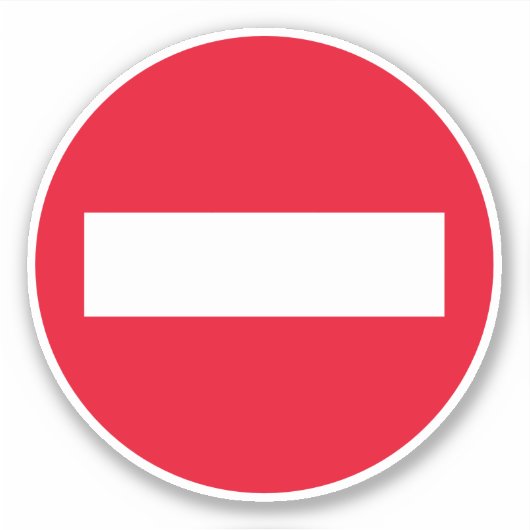 Ronde rode stop vinylsticker sticker (Voorkant)