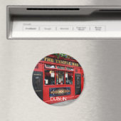 Ronde rode Temple Bar pub magneet met tekst Dublin (Insitu (Vaatwasser))